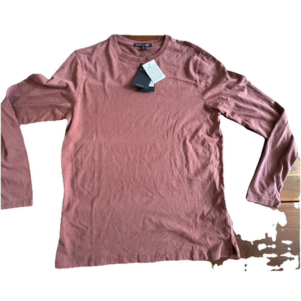 Robert Barakett Kentville Long Sleeve T Shirt Small Cinnamon Red New W/Tags